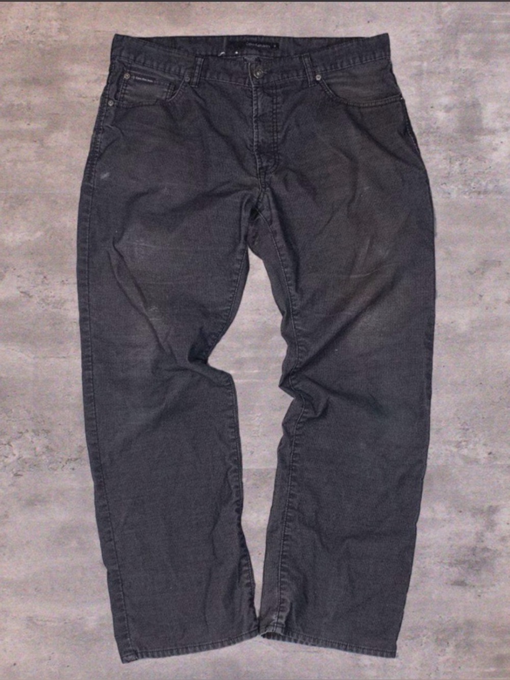 Vintage Y2K 2000's Calvin Kelin Jeans Relaxed Fit Baggy Wide‎ Corduroy Black